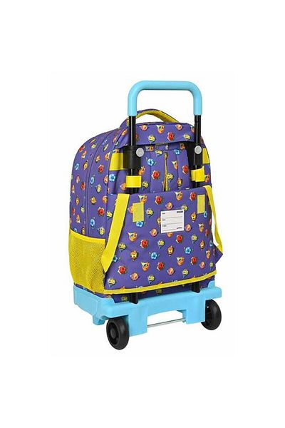 CLATRONIC Rucsac școlar cu roți SuperThings Guardians of Kazoom, mov-galben, 33 x 45 x 22 cm