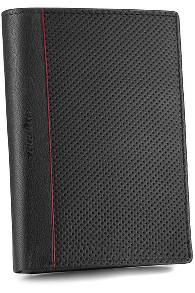 zagatto Men’s RFID wallet, genuine leather, black, compact and secure, 9.3x12.7x3 cm, ZG-N4-F14