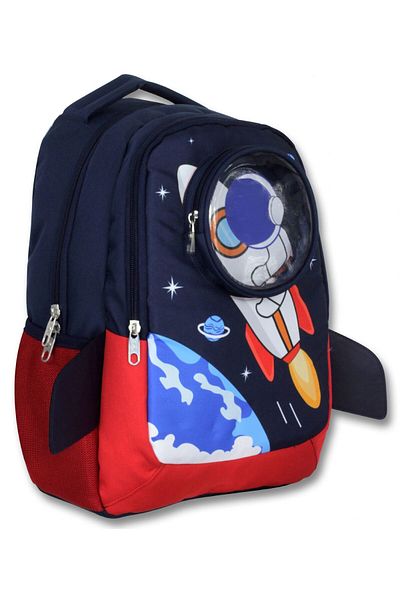 ÜMİT ÇANTA Cennec 5042 (3D Astronaut - Navy Blue Red - Boy) School Bag