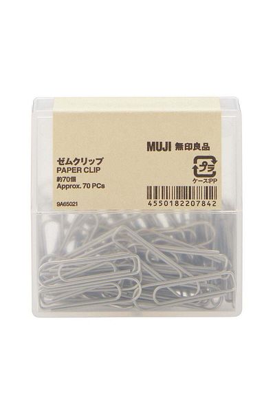 Muji Paper Clips, 70 Pieces, Silver
