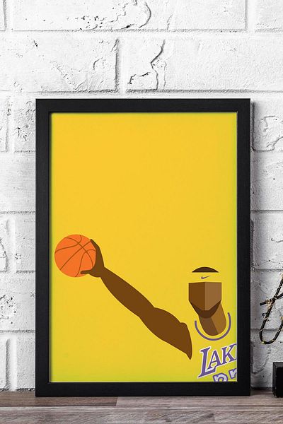 Saturn Lebron James Framed Painting - Basketball Nba Poster Painting