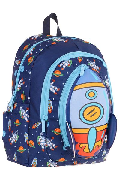 KAUKKO Rucsac de școală pentru copii cu trei ochi (băieți) (detaliu rachetă) - L5260