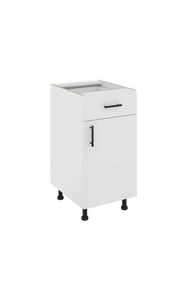 haaus.ro Haaus Karo Base Cabinet, 1 Drawer, 1 Door, White, 40 x 50 x 80 cm