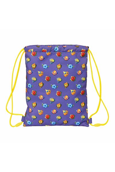 CLATRONIC Rucsac cu șnururi SuperThings Guardians of Kazoom, mov/galben, 26x34x1 cm