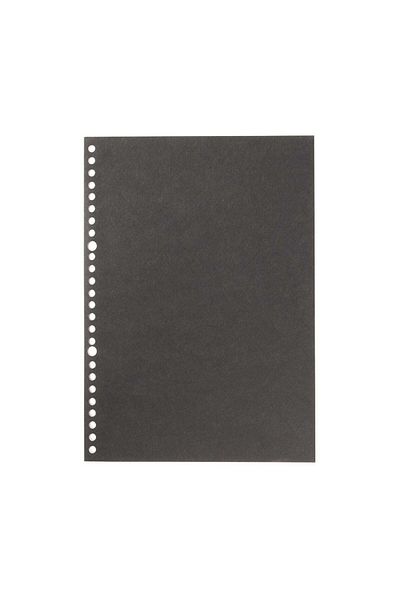Muji 6 mm Horizontal Ruled Line Notebook Type Peelable Loose-Leaf, 26 Holes, 50 Sheets, B5, Black