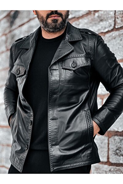 ErhanKorkmazShoes HAKİKİ KUZU DERİ PUNTOLU CEKET