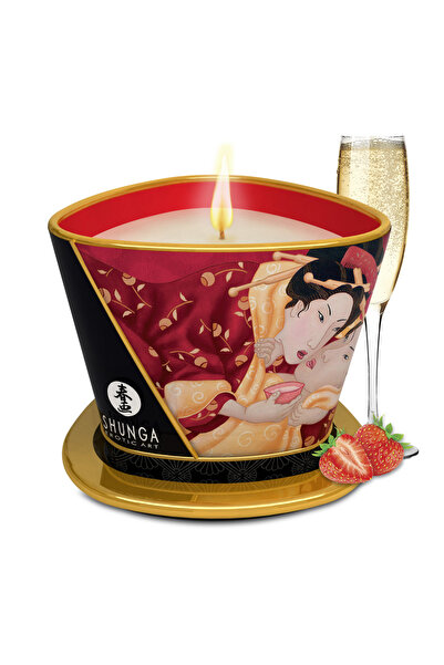 Shunga Lumânare de masaj, Shunga, aromă căpșuni, 170 ml
