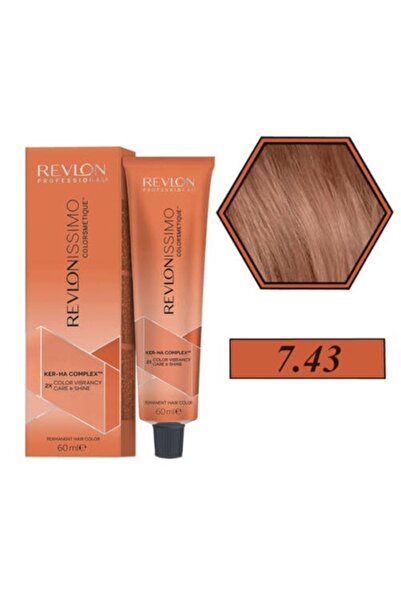 Revlon Vopsea de păr, Revlon, Revlonissimo Colorsmetique, 60 ml, nuanța 7.43