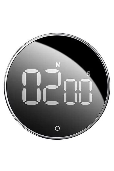 Aptel Electronic kitchen timer, magnetic, battery powered, plastic, black, 7.5 cm