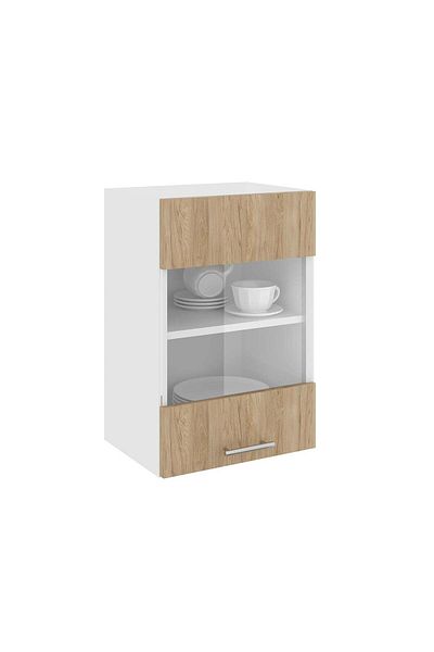 haaus.ro Corp Superior haaus Karo, O Usa, cu sticla, Lemn Natural/Alb, 40 x 30 x 60 cm
