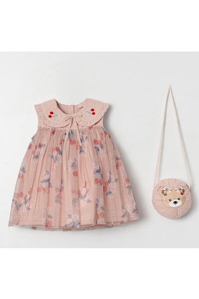 MODA KİRAZLI BEBEK ELBİSE
