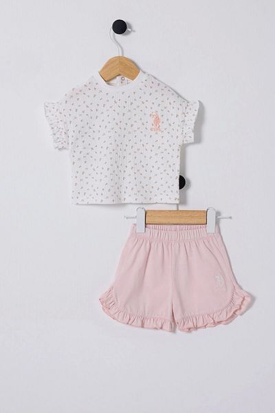 U.S. Polo Assn. U.S. Polo Assn. Baby Girl 2-Piece Set - White