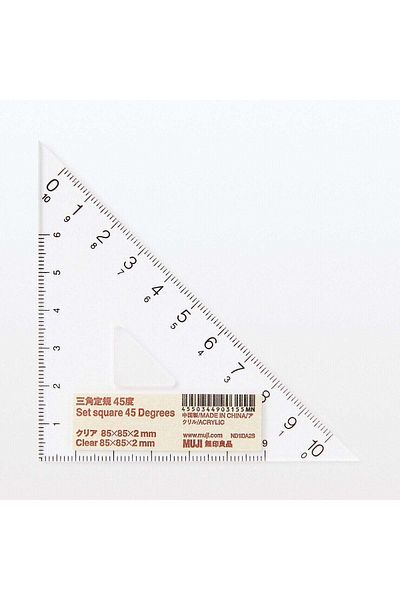 Muji Acrylic Set Square / Trianglular Ruler 45 Degrees