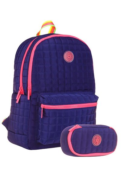 KAUKKO Set ghiozdan și suport pentru stilou bleumarin pentru fete și copii (KK-K1773+KK-K2624)