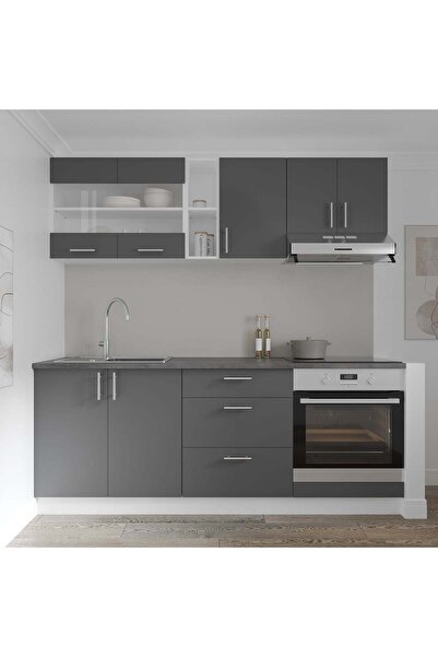 haaus.ro Ντουλάπι βάσης Haaus Karo, 3 συρτάρια, ανθρακί/λευκό, 60 x 50 x 80 cm