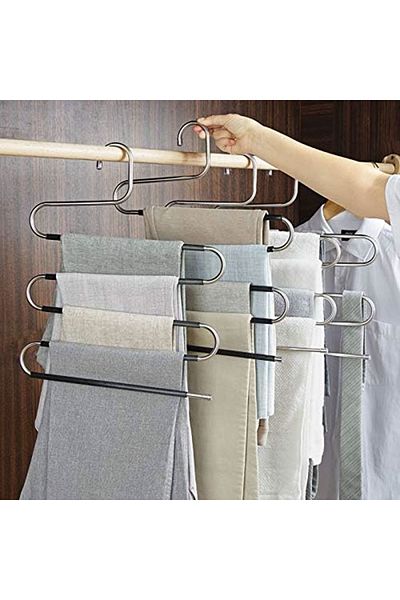 UnicUtil Set 6 Umerase Pantaloni Space Saving din Metal, UnicUtil