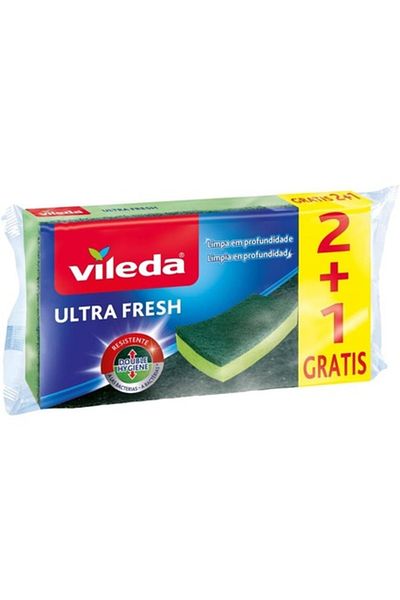 Vileda Set of 3 Vileda Ultra Fresh abrasive sponges