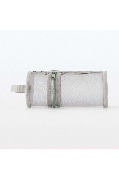 Muji Nylon Mesh Vertical/Horizontal Pen Case, W7.5 x H17.7 cm
