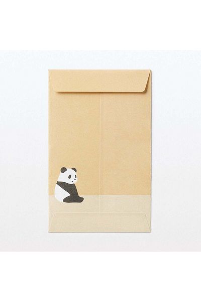 Muji Bamboo Paper Petit Envelope Giant Panda, 3 pcs