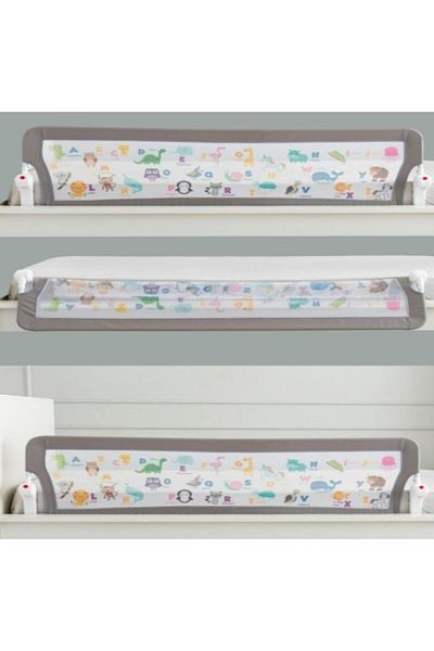 GUİMO Folding bed guardrail, Guimo, 120x48 cm, Animal Decor, Grey