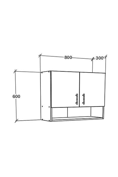 haaus.ro Upper cabinet haaus Berna, 2 Doors, with space, White, 80 x 30 x 60 cm