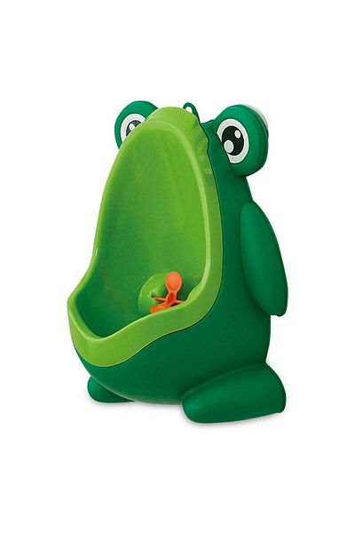FreeON Boys' urinal, FreeON, Frog, with suction cups, with rotating target, green