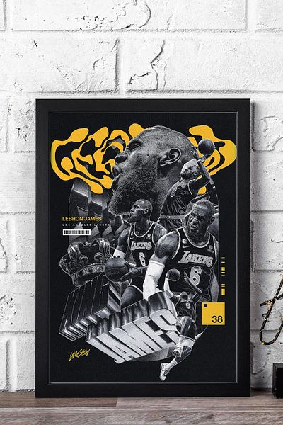 Saturn Lebron James Framed Painting - Basketball Nba Poster Painting
