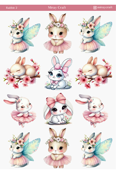 MirayDesign Αυτοκόλλητο με θέμα το κουνέλι – 1 τεμάχιο, 12x17 εκ., για άλμηστ...