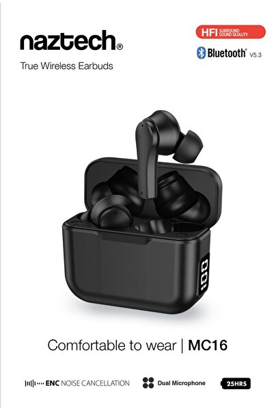 Naztech MC16 NAZTECH BEYAZ BLUETOOTH KULAKLIK
