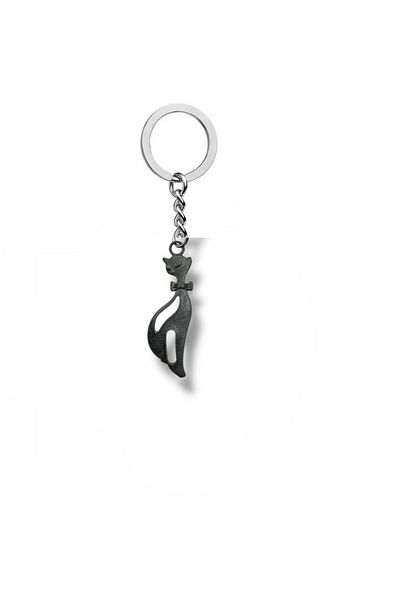 Herşey Nota Black Cat - Midnight Black Cat Unisex Zamak Plated Keychain – the Key to the Mystery