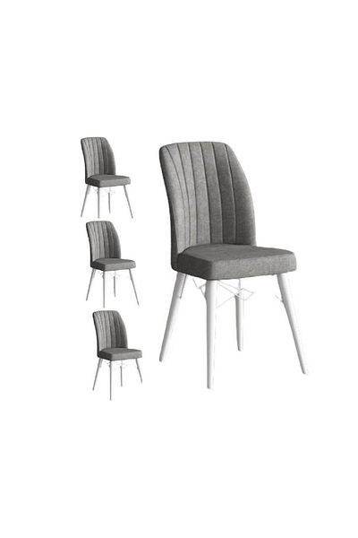 Casafun Set of 4 Cafe Fun chairs, HORECA production, for cafe, restaurant and terraces, WHITE wooden legs
