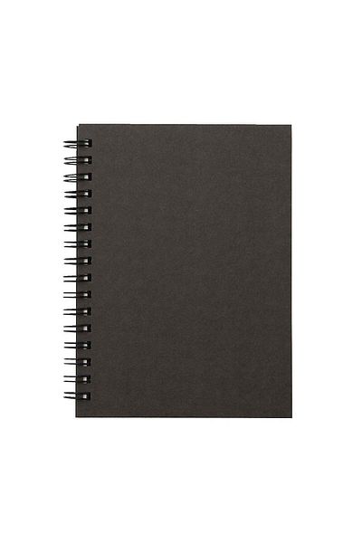Muji Double Ring Plain Notebook, 80 Sheets, A6, Dark Grey