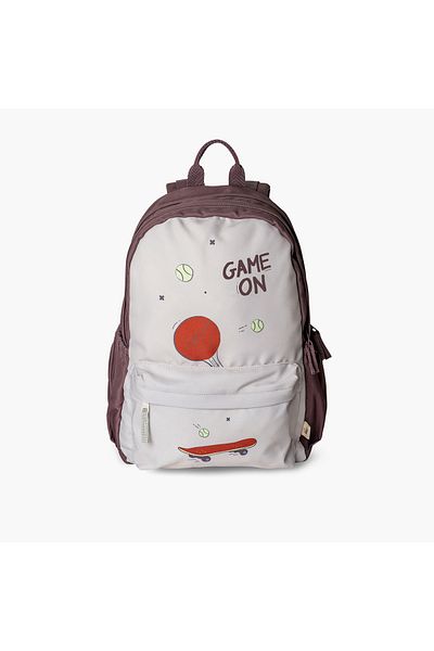 Citron Printed Backpack with Adjustable Straps and Zip Closure - 29x40x15 cm
