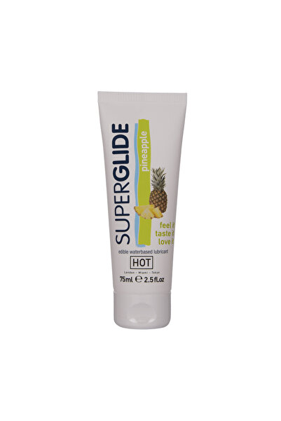 Hot Lubrifiant comestibil pe bază de apă, model Ananas, 75 ml