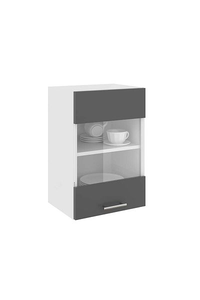 haaus.ro Corp Superior haaus Karo, O Usa, cu sticla, Antracit/Alb, 40 x 30 x 60 cm