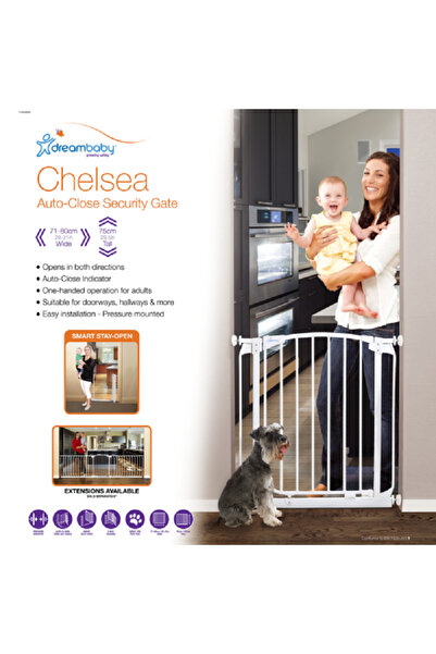 Dreambaby Stylish Chelsea Auto-Close Metal Child Safety Gate White