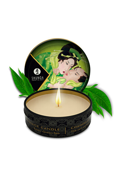 Shunga Lumânare de Masaj, Zenitude, Ceai Verde Exotic, 30 ml