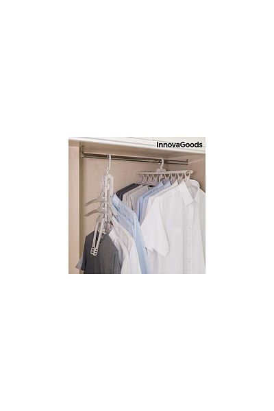 InnovaGoods Set umerașe haine InnovaGoods Hang it alb 8in1