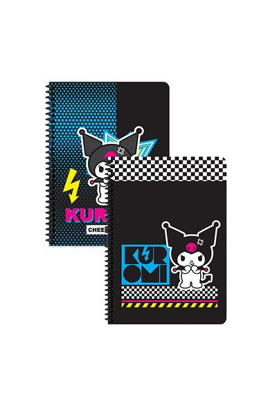 Keskin Colors Keskin Color Kuromi Checkered Notebook Set 2 Pieces |   16.5 X 22.5 cm |   Spiral – 80 Sheets