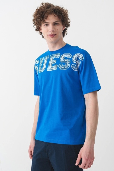 Guess Bugler Cn T-Shirt Men's Blue T-Shirt Z5Gi15I3Z14-G7Hd