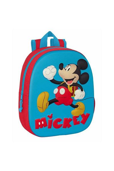Size Matters Ghiozdan Școlar 3D Mickey Mouse, 27x33x10 cm, Albastru Roșu