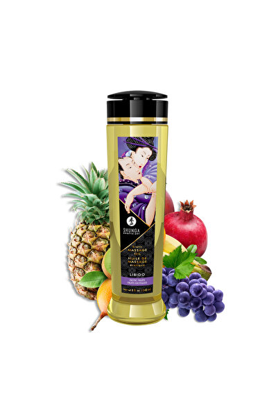 Shunga Ulei de masaj erotic, 240 ml, Arome fructe exotice