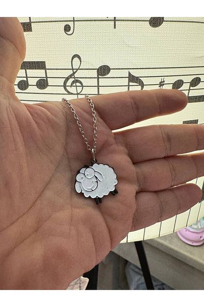 Herşey Nota Cute Lamb Sheep Unisex Necklace – Symbol of Innocence and Warmth