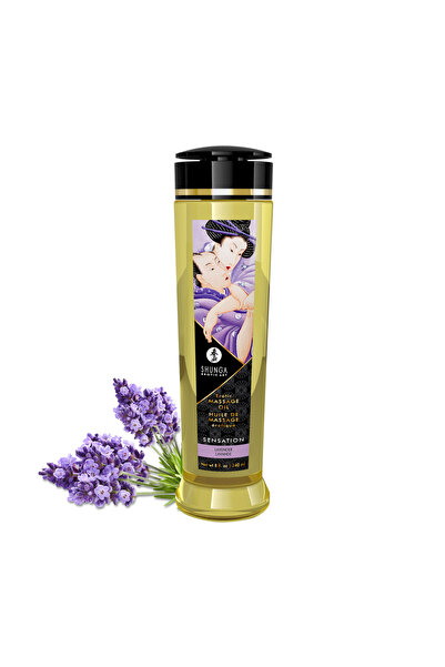Shunga Ulei de masaj erotic, Shunga, 240 ml, aromă lavandă