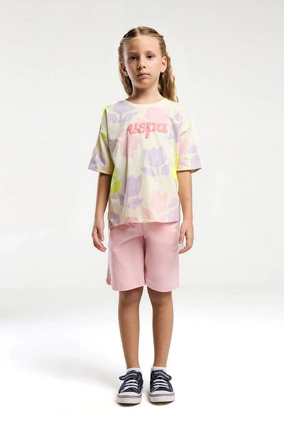 U.S. Polo Assn. Πόλο Ασν. Κίτρινο κοστούμι βερμούδας για κορίτσι