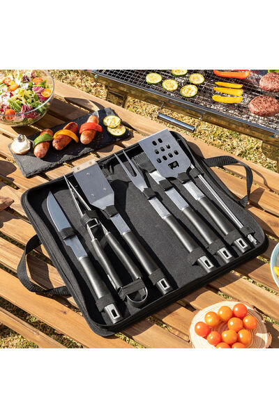 InnovaGoods Σετ σκεύη μπάρμπεκιου InnovaGoods, 12 τεμάχια, με κάλυμμα