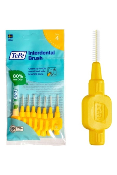 TePe Periuță Interdentară, TePe, Original, Galben, 0.7mm, 8 buc.