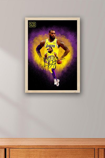 Saturn Lebron James Framed Painting - Basketball Nba Poster Painting