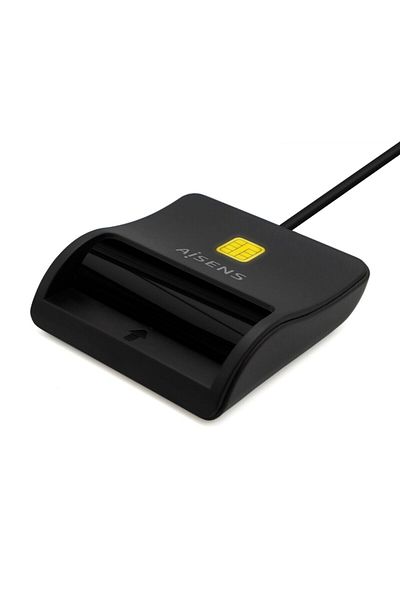 AISENS Cititor de Carduri DNI/SIP, Aisens ASCR-SN03C-BK, USB-C, Negru