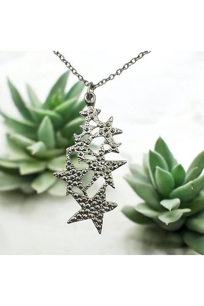 Herşey Nota Twinkling Stars - Twinkling Stars Unisex Necklace – Carry the Sparkle of the Sky on Your Neck
